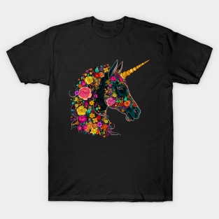 Unicorn of Flowers - Horse design T-Shirt